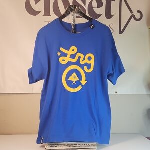 New LRG Royal Blue Tee with Vibrant Yellow Graphic